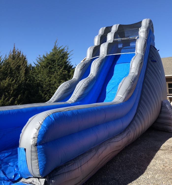 20 ft Grey Crush Slide w/ pool - Wet